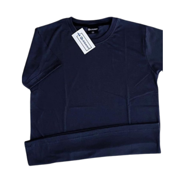 Elegent Plain Color T Shirt Navy Blue