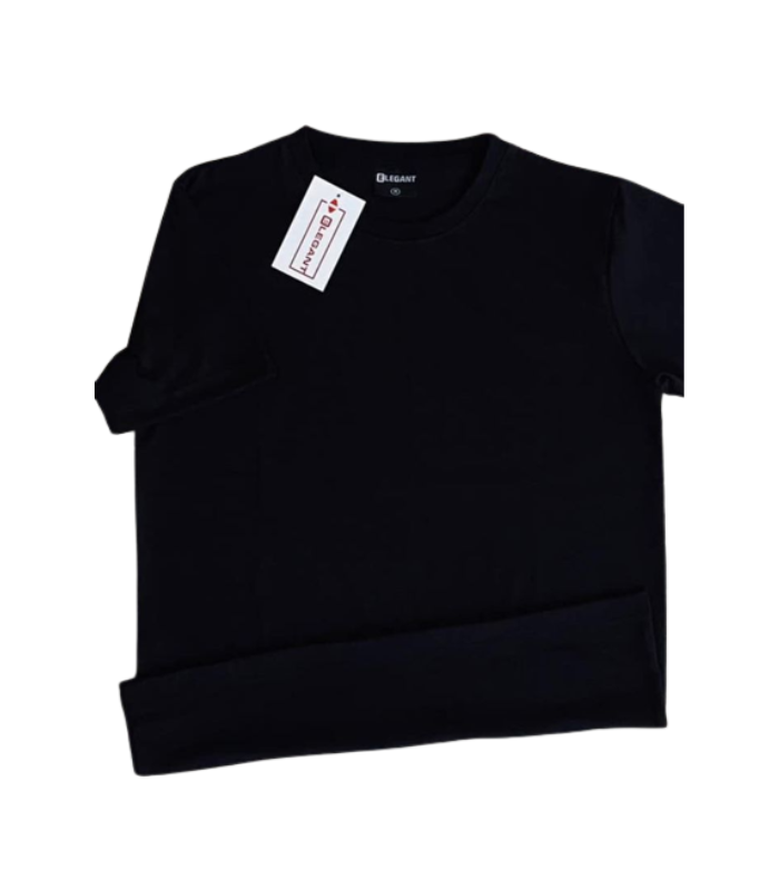 Elegent Plain Color T Shirt Black