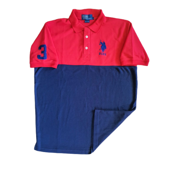 POLO T Shirt Dual Color Red Blue