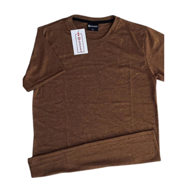 Elegent Plain Color T Shirt Brown
