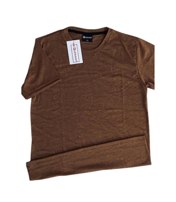 Elegent Plain Color T Shirt Brown